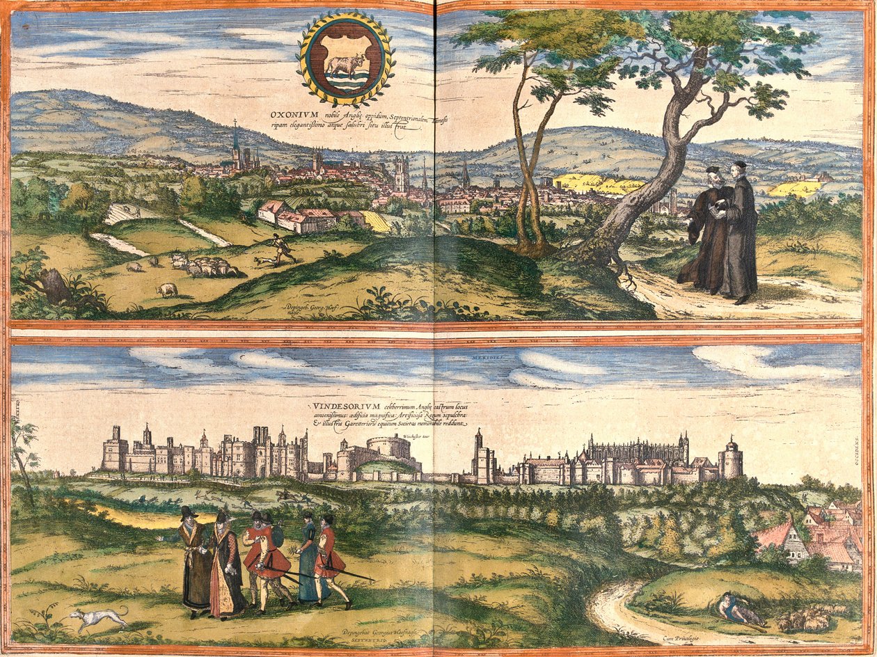 Vistas de Oxford (Oxonium) y Windsor (Vindesorium), Inglaterra de Franz Hogenberg