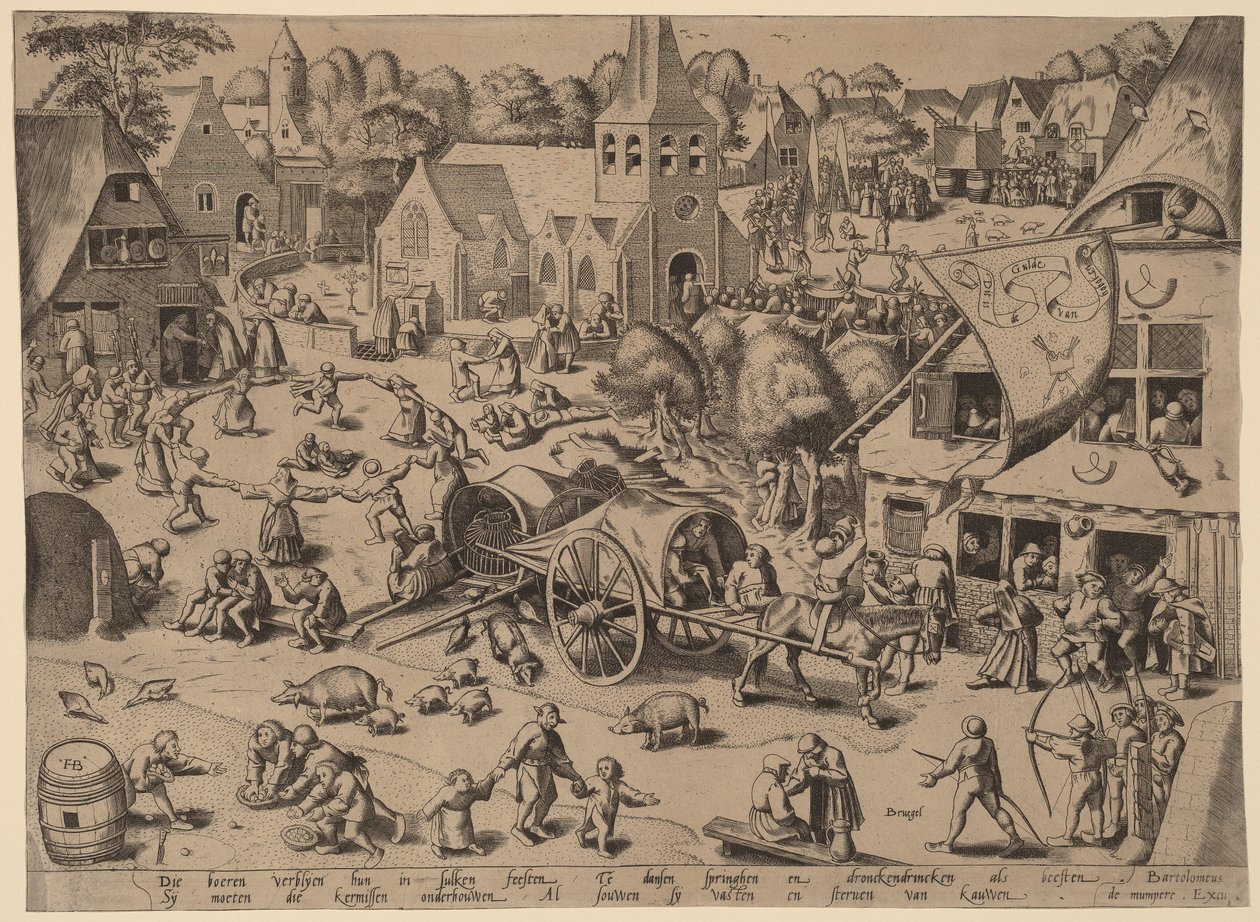 Feria del pueblo en Hoboken de Franz Hogenberg after Pieter Bruegel the Elder