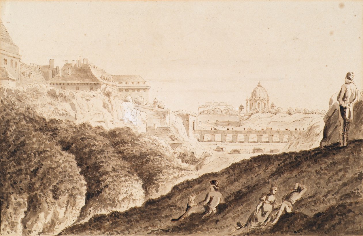 El Hofburg con foso, puerta del castillo y puente de Franz Jaschke