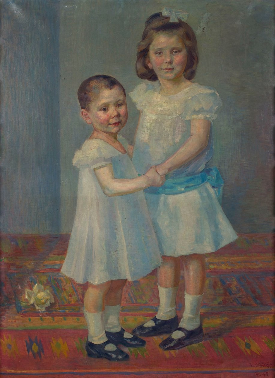 retrato, de, dos niños de Franz Jaschke