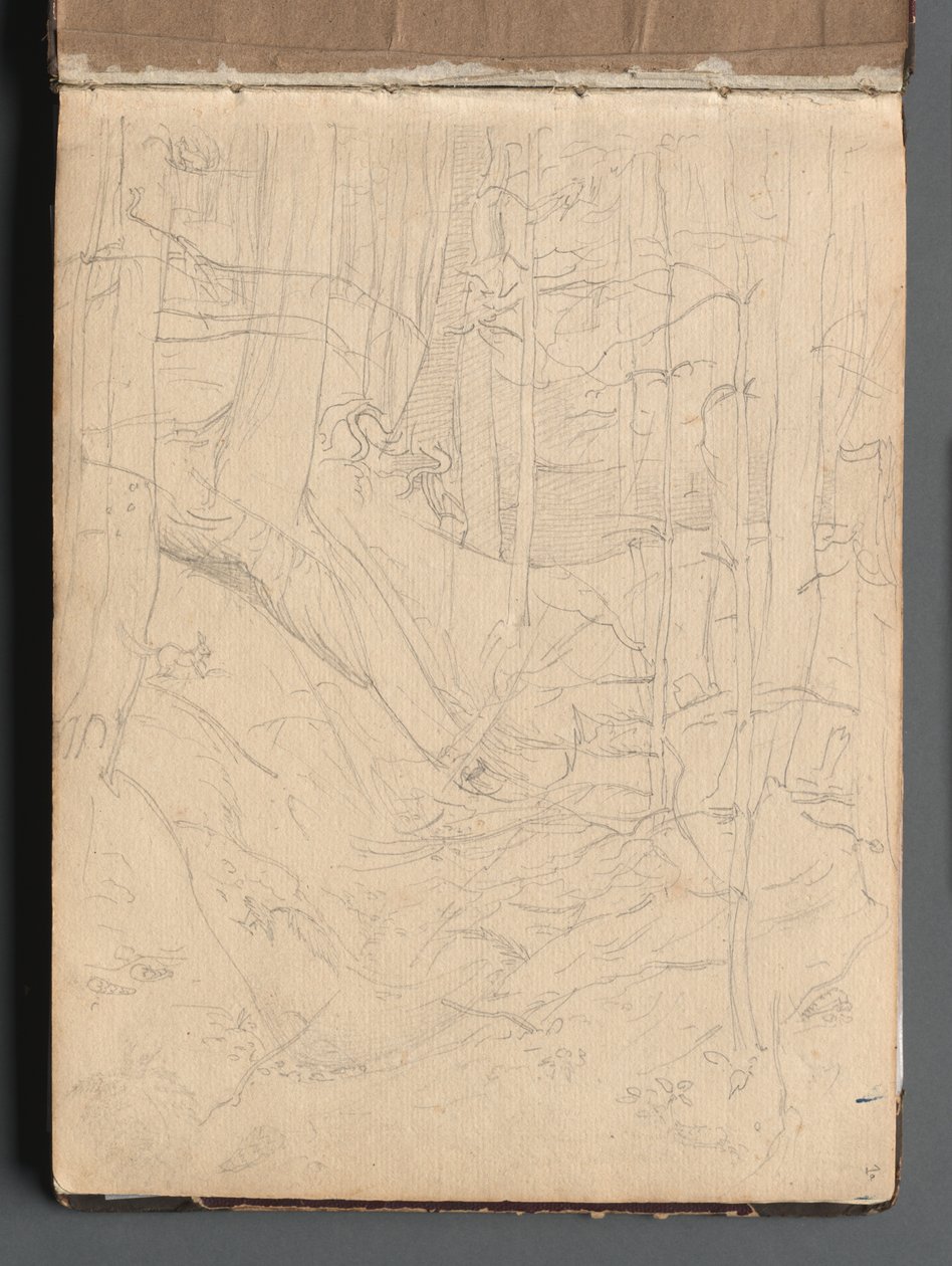 Álbum con vistas de Roma y alrededores, estudios de paisajes, página 01a: Paisaje romano de Franz Johann Heinrich Nadorp