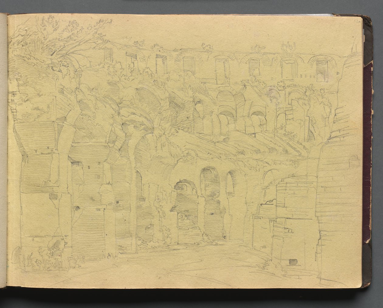 Álbum con vistas de Roma y alrededores, estudios de paisajes, página 12a: Ruinas romanas de Franz Johann Heinrich Nadorp