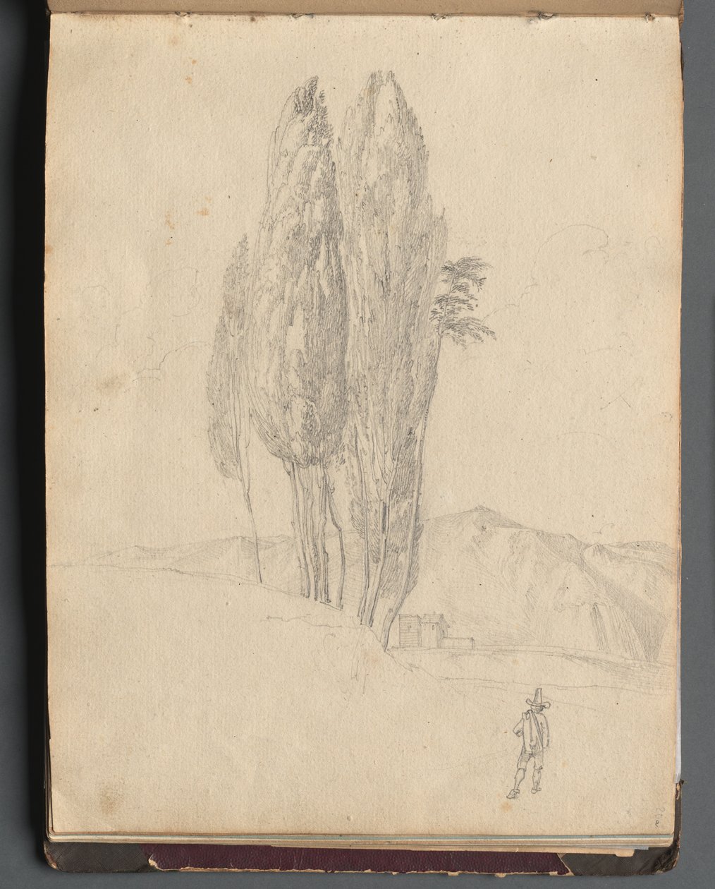 Álbum con Vistas de Roma y Alrededores, Estudios de Paisajes, página 20a: Árboles de Franz Johann Heinrich Nadorp