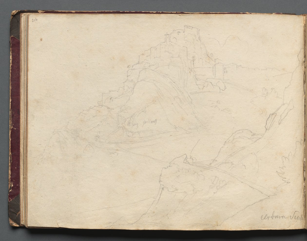 Album with Views of Rome and Surroundings, Landscape Studies, page 20b: "Cervera" de Franz Johann Heinrich Nadorp