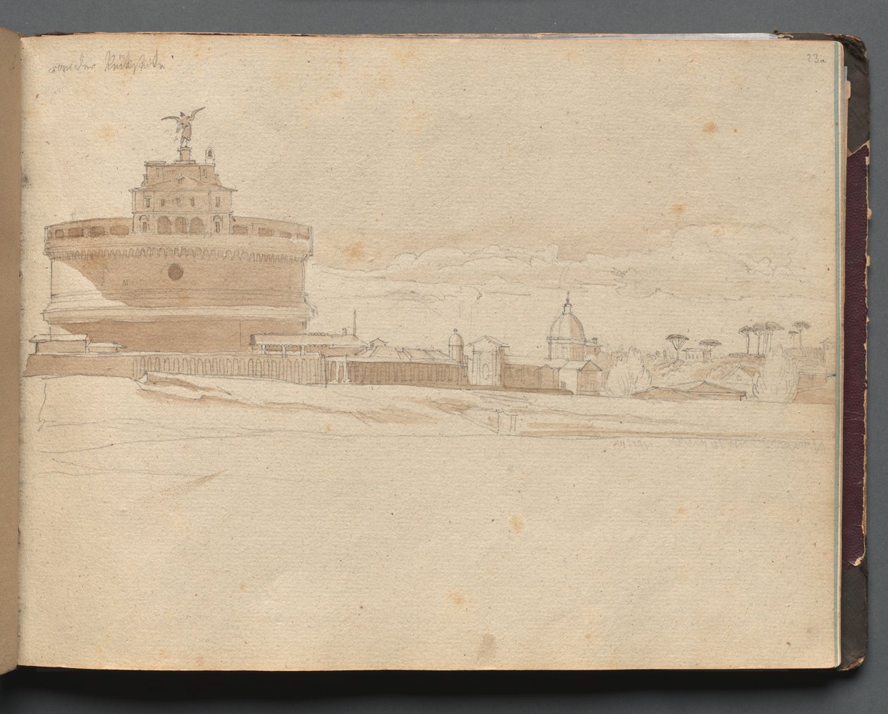 Álbum con Vistas de Roma y Alrededores, Estudios de Paisaje, página 23a: Castillo de Sant