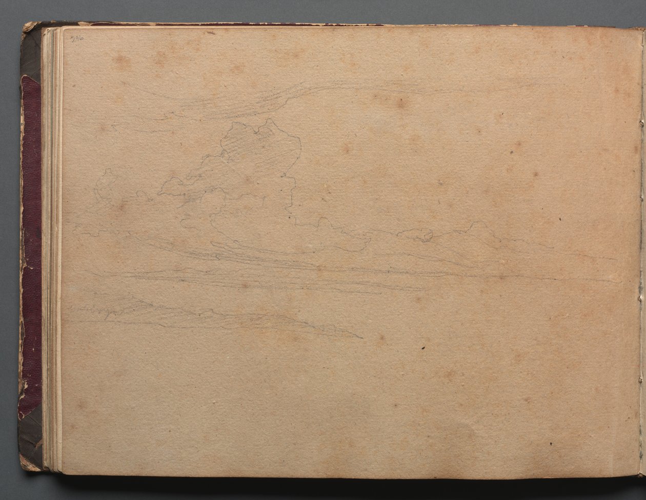 Álbum con vistas de Roma y alrededores, estudios de paisajes, página 29b: Estudio de paisaje de Franz Johann Heinrich Nadorp