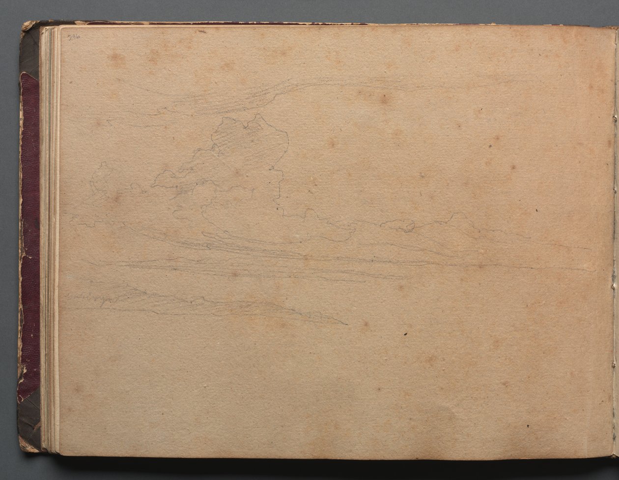 Album with Views of Rome and Surroundings, Landscape Studies, page 29b: Landscape Study de Franz Johann Heinrich Nadorp