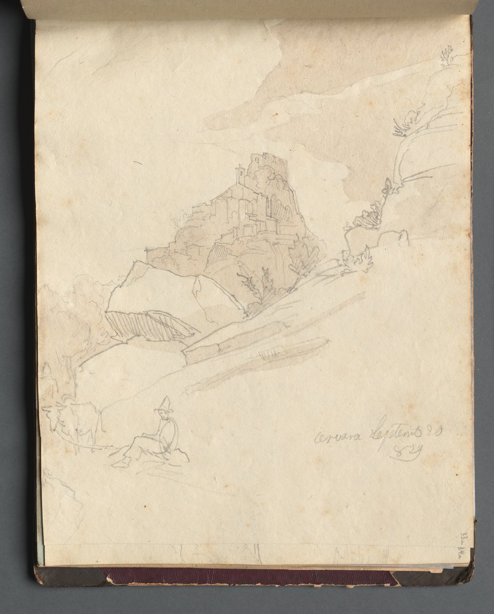 Album with Views of Rome and Surroundings, Landscape Studies, page 33a: "Cervera" de Franz Johann Heinrich Nadorp
