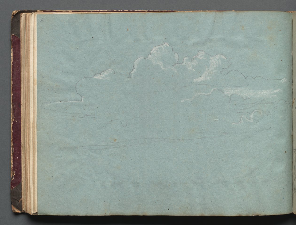 Álbum con Vistas de Roma y Alrededores, Estudios de Paisajes, página 36b: Estudio de Nubes de Franz Johann Heinrich Nadorp
