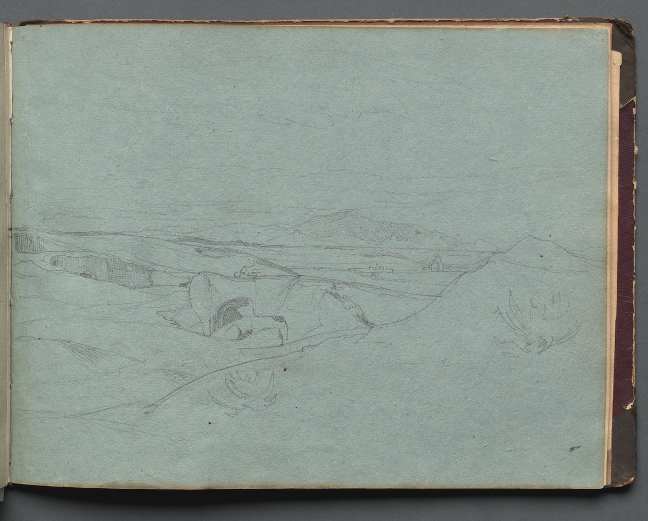 Album with Views of Rome and Surroundings, Landscape Studies, page 52a: Roman Landscape de Franz Johann Heinrich Nadorp