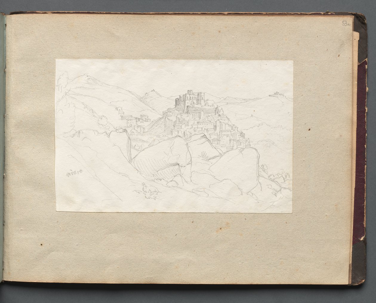 Album with Views of Rome and Surroundings, Landscape Studies, page 53a: "Vivaro"  de Franz Johann Heinrich Nadorp