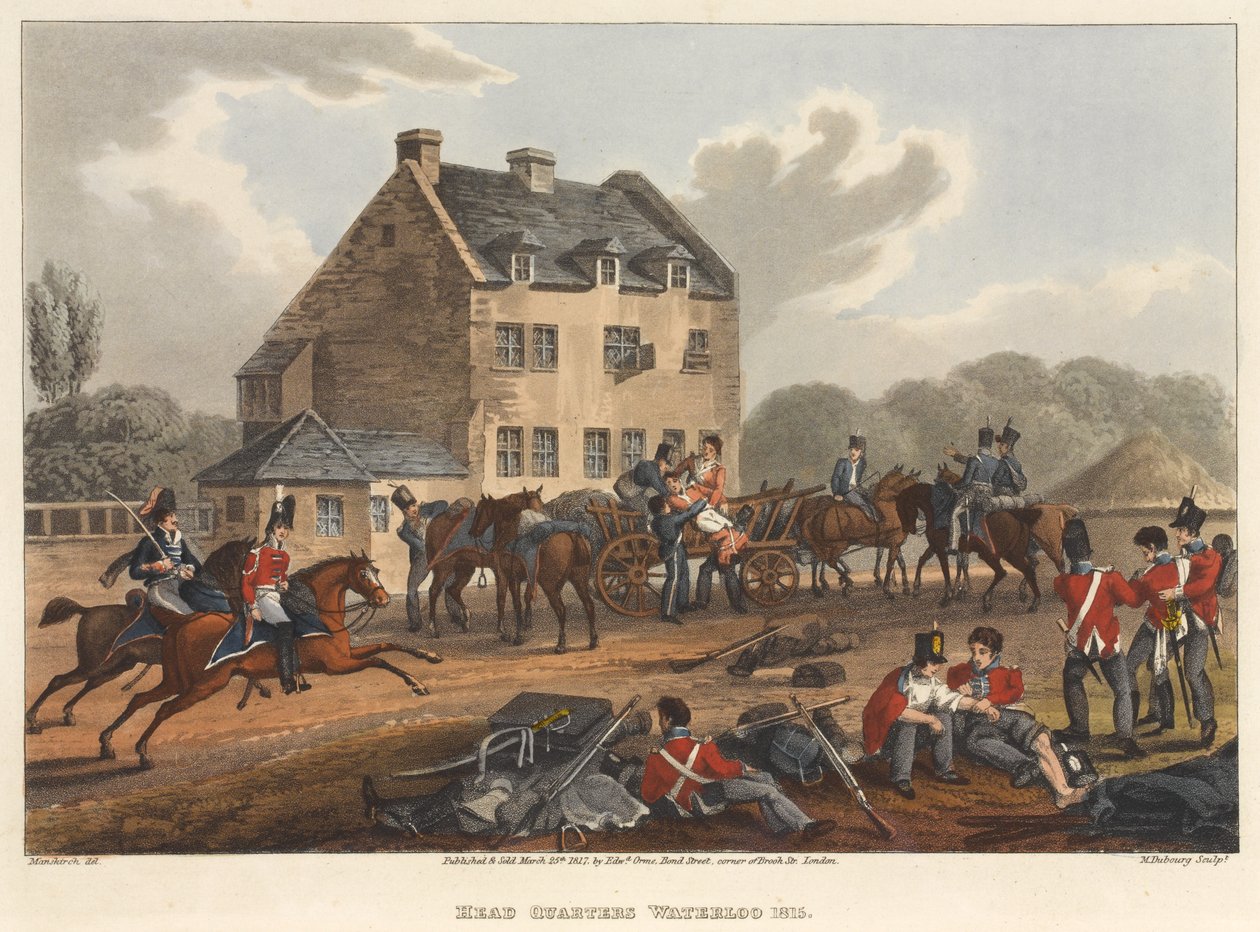 Cuartel General Waterloo 1815, grabado por M. Dubourg, 1819 de Franz Joseph Manskirch