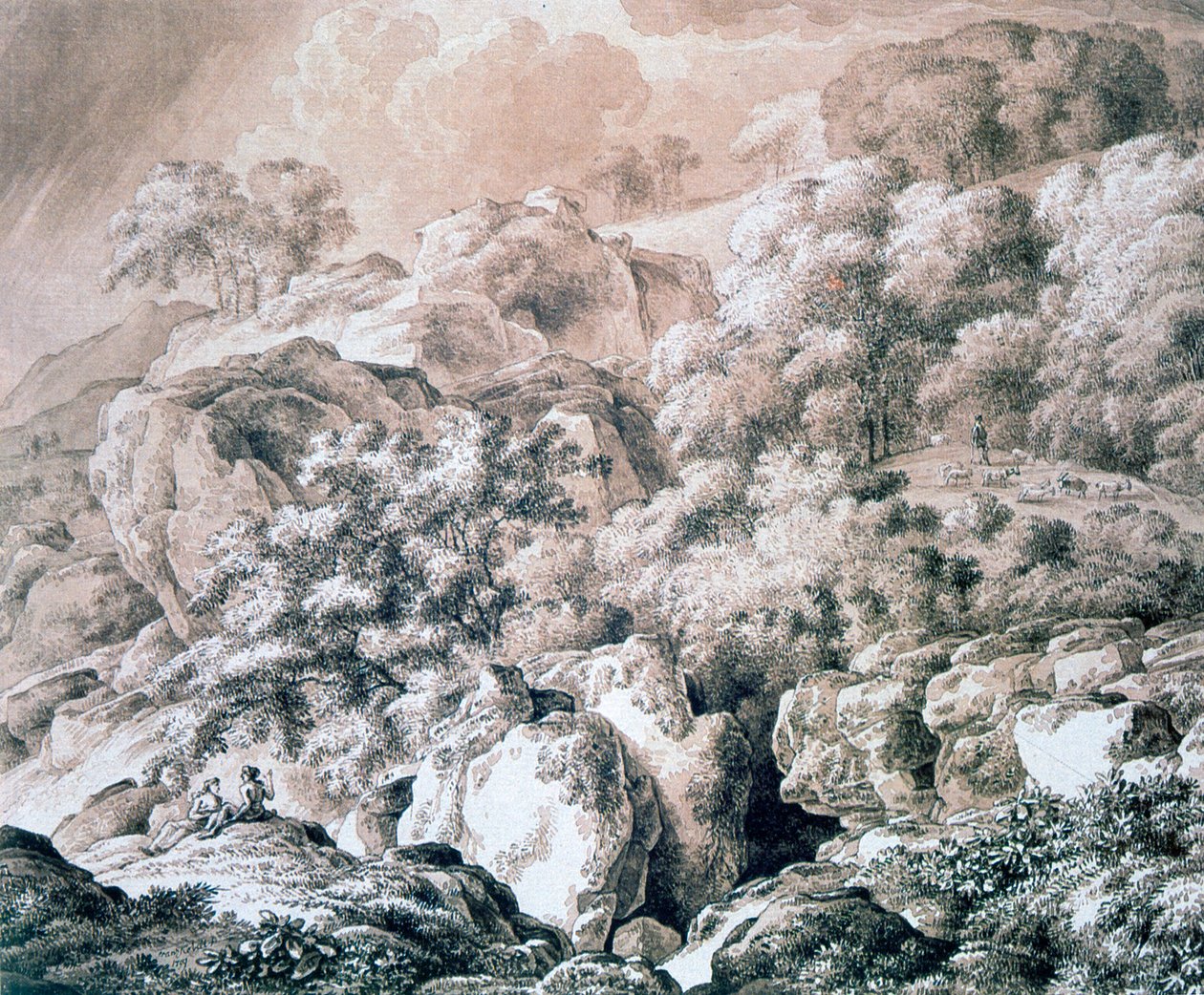 Paisaje forestal, 1799 de Franz Kobell