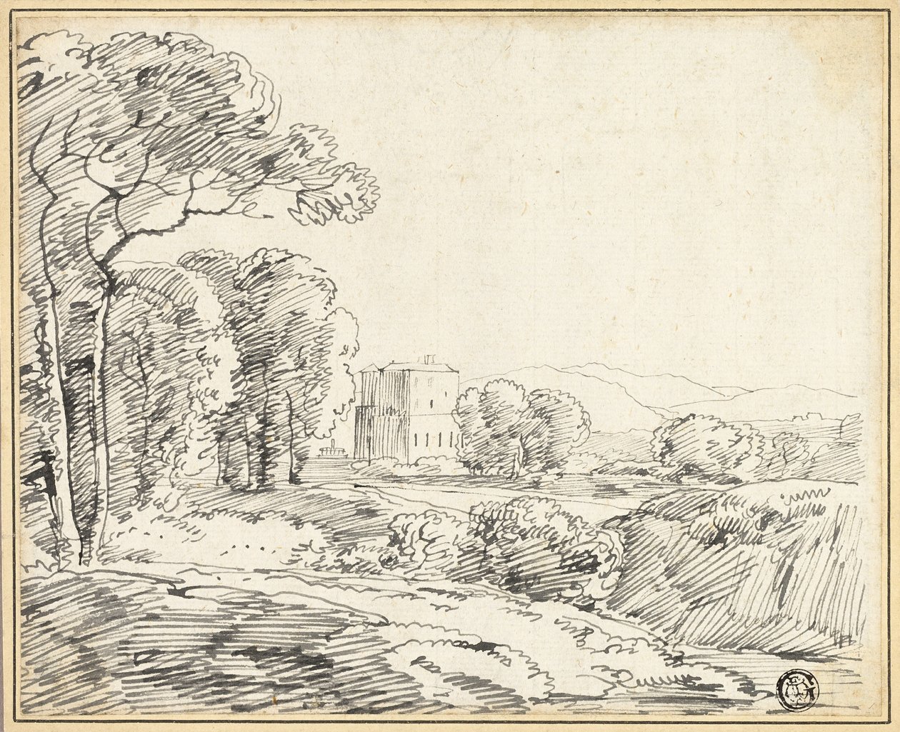 Paisaje, Casa en el parque de Franz Kobell
