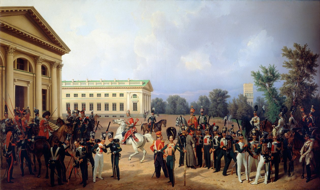 La Guardia Imperial Rusa en Tsarskoye Selo en 1832, 1841 de Franz Krüger