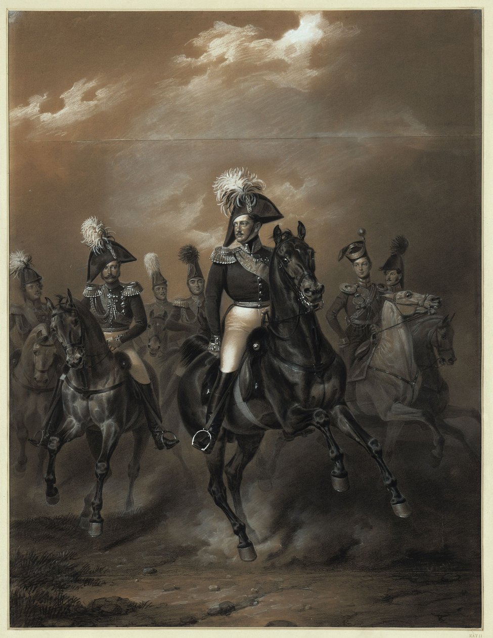 El zar Nicolás I con su séquito de Franz Krüger