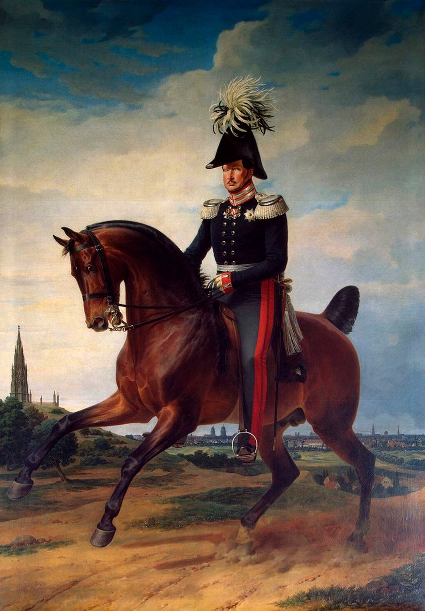 Retrato ecuestre de Federico Guillermo III de Prusia, 1797-1840, 1831 de Franz Kruguer