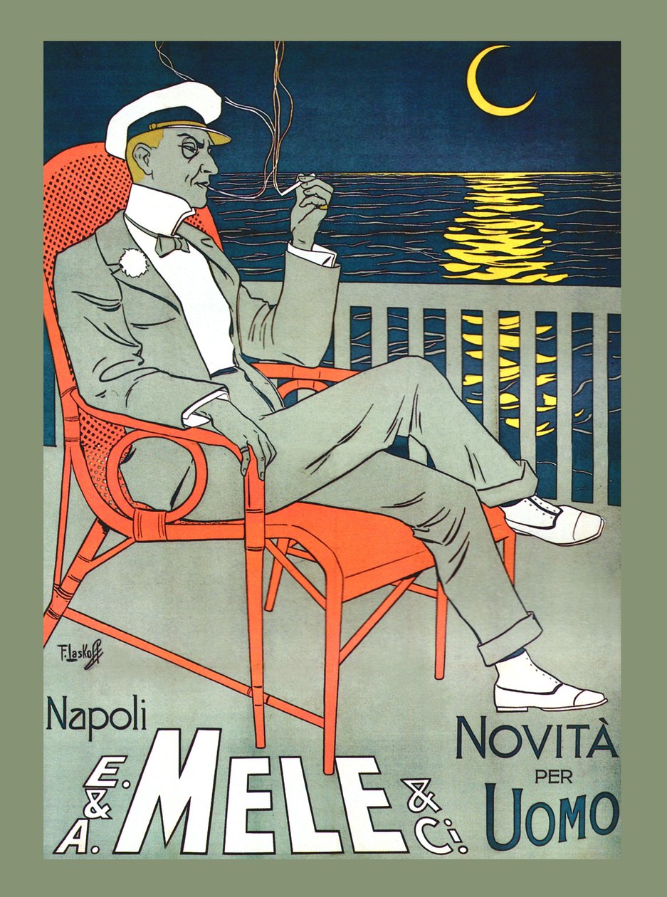 Descansando en Mele Fashion & Bajo una luna creciente, principios de 1900 de Franz Laskoff