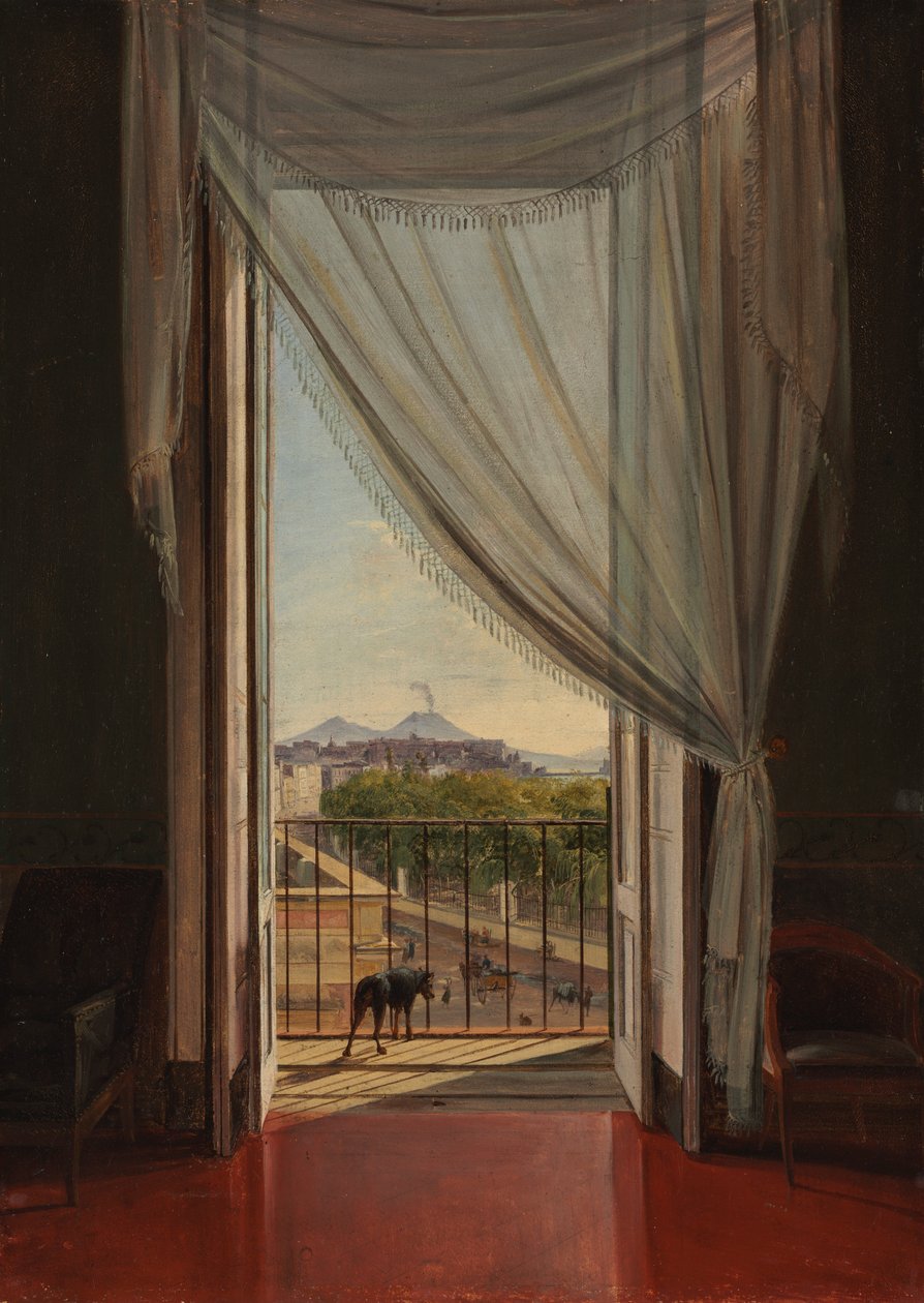 Vista de Nápoles a través de una ventana, 1824 de Franz Ludwig Catel