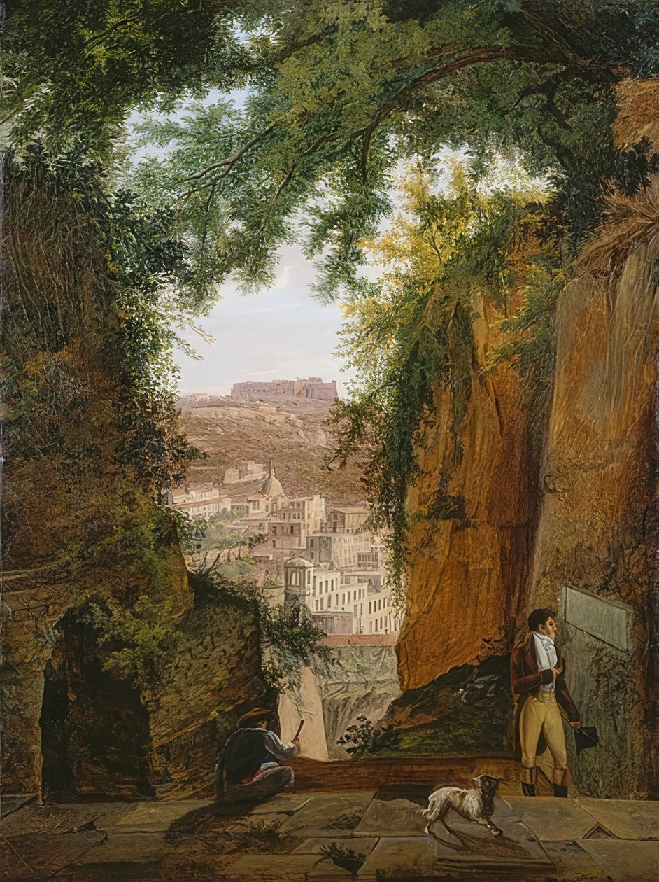 Vista desde la tumba de Virgilio hacia la ciudad de Nápoles de Franz Ludwig Catel