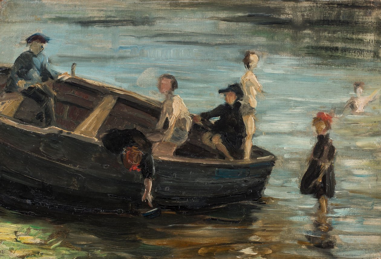 Niños en un barco de Franz Marc