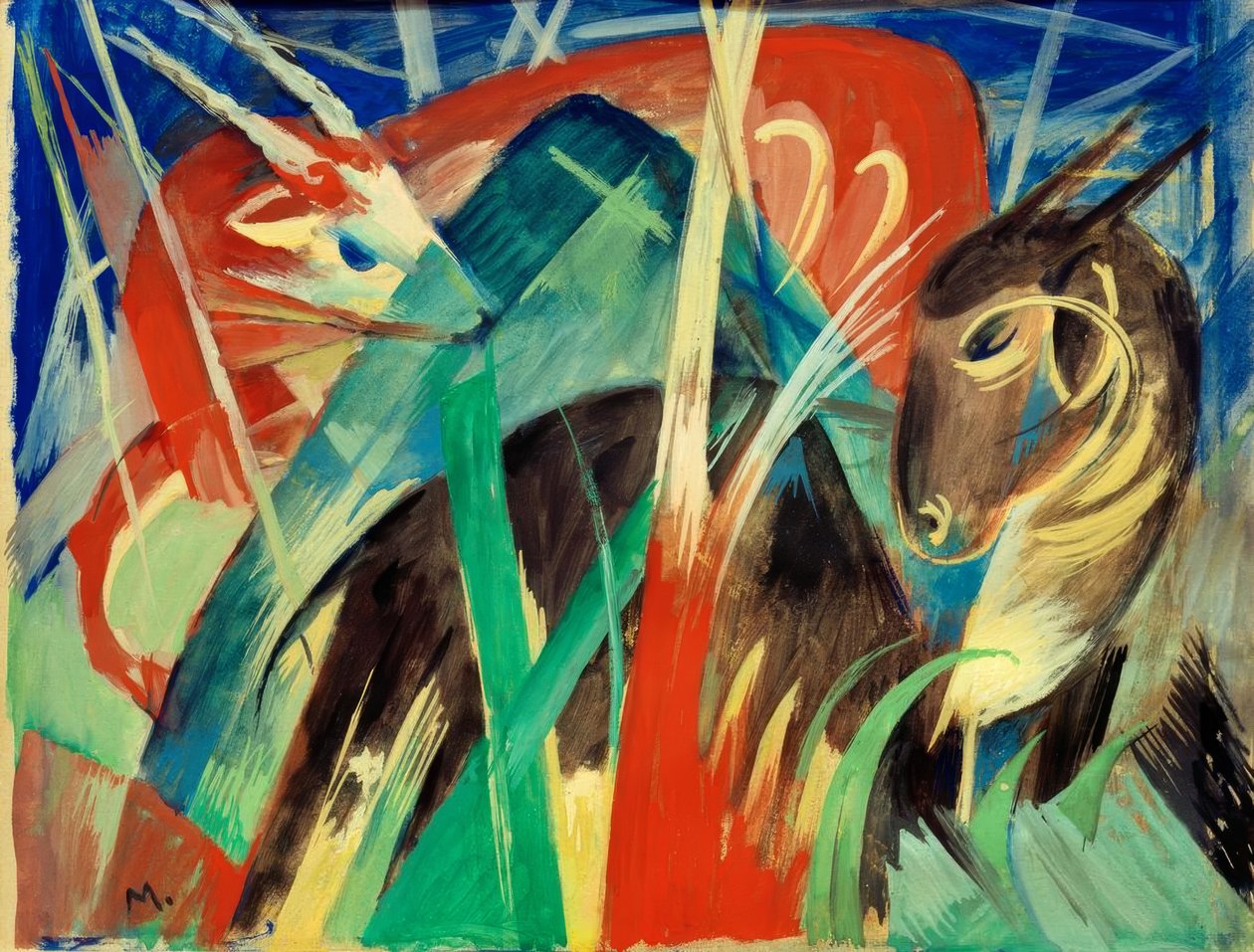 Animales fabulosos I (Composición de animales I) de Franz Marc