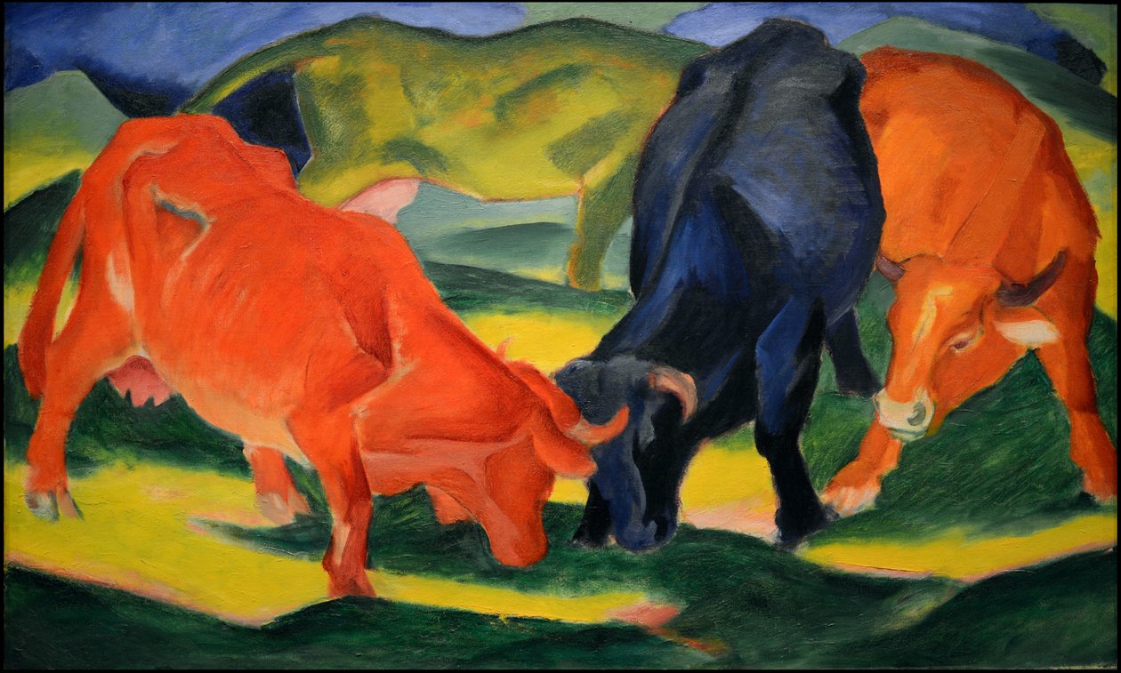 Vacas peleando, 1911 de Franz Marc
