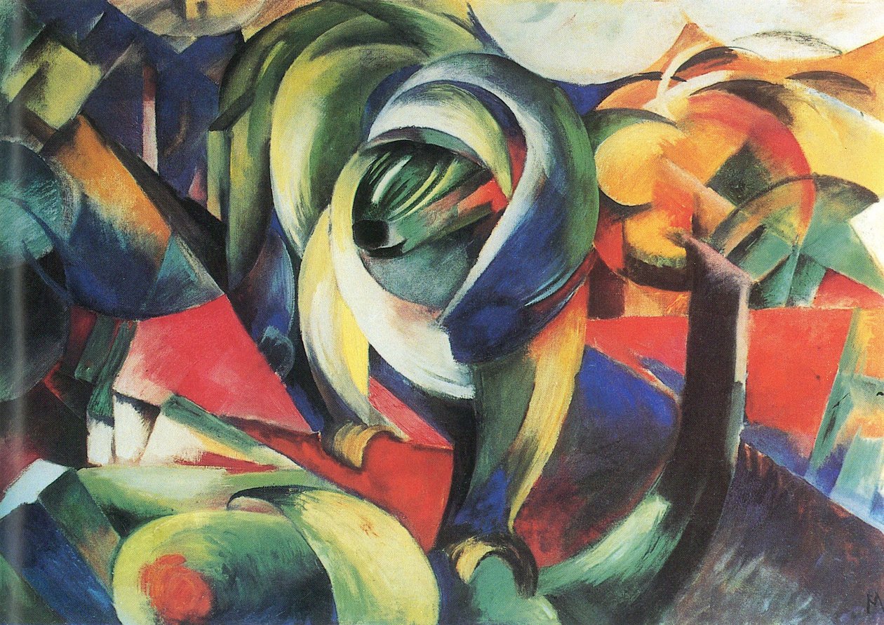 Alemán: Der Mandrill El mandril de Franz Marc