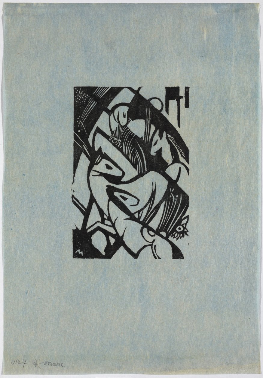 Alemán: Jumping horses de Franz Marc