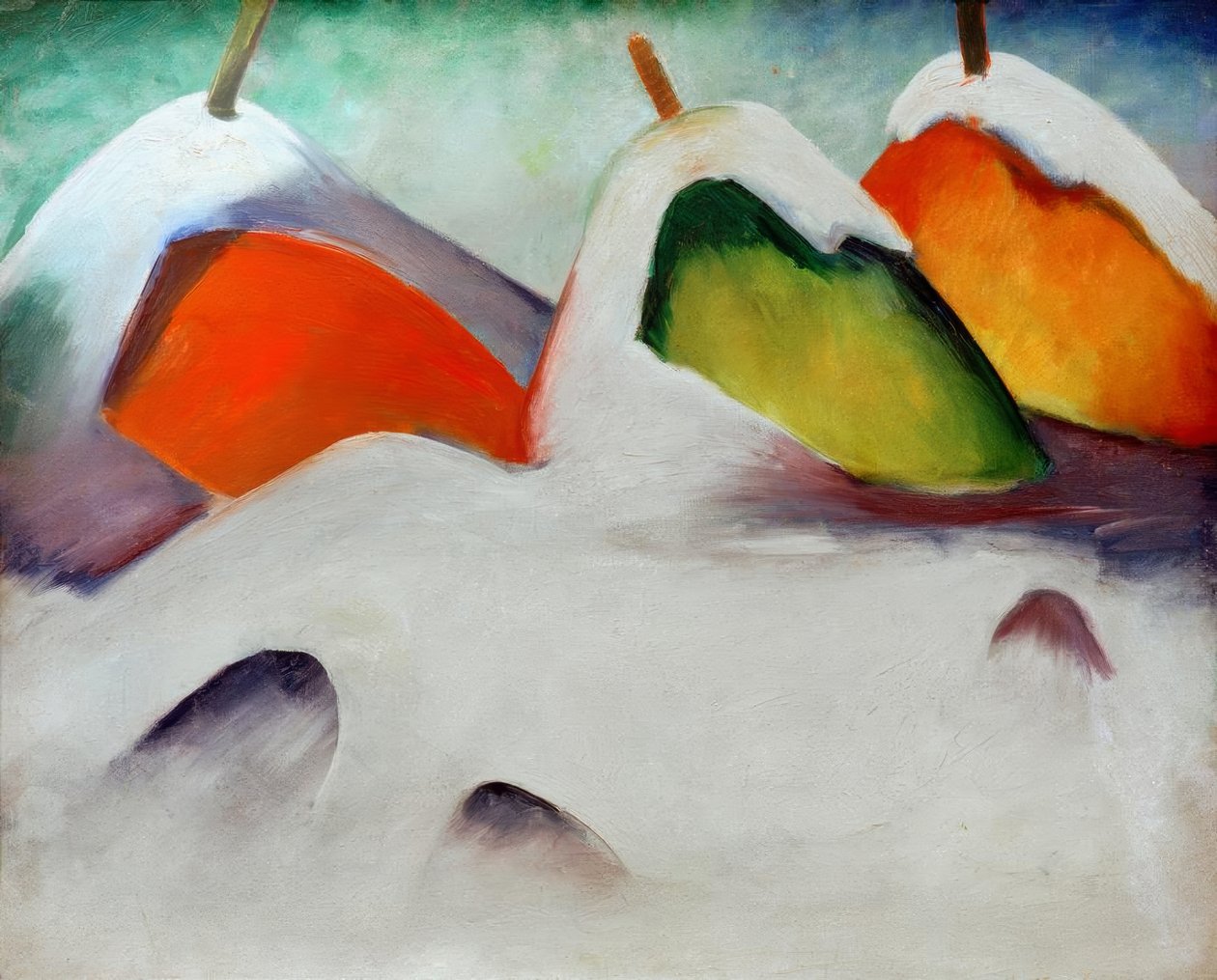 Sentado en la nieve de Franz Marc
