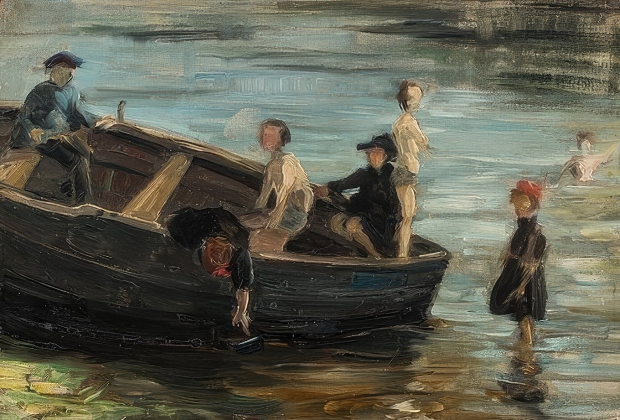 Niños en el bote de Franz Marc