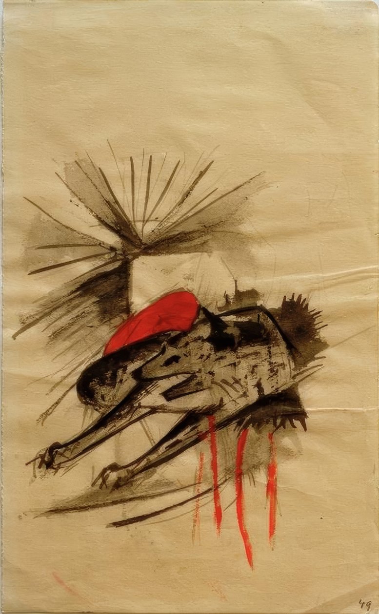 Hiena acostada (Lobo acostado) de Franz Marc