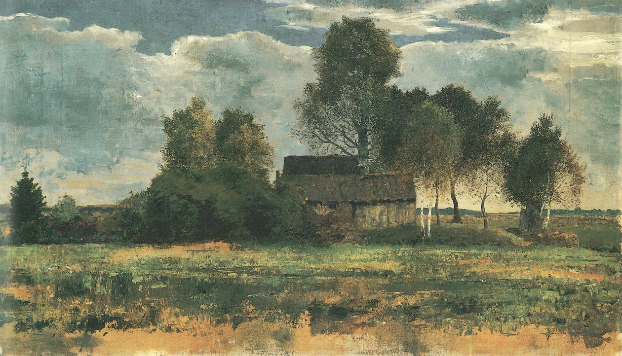 Cabañas de turba en el pantano de Dachau de Franz Marc