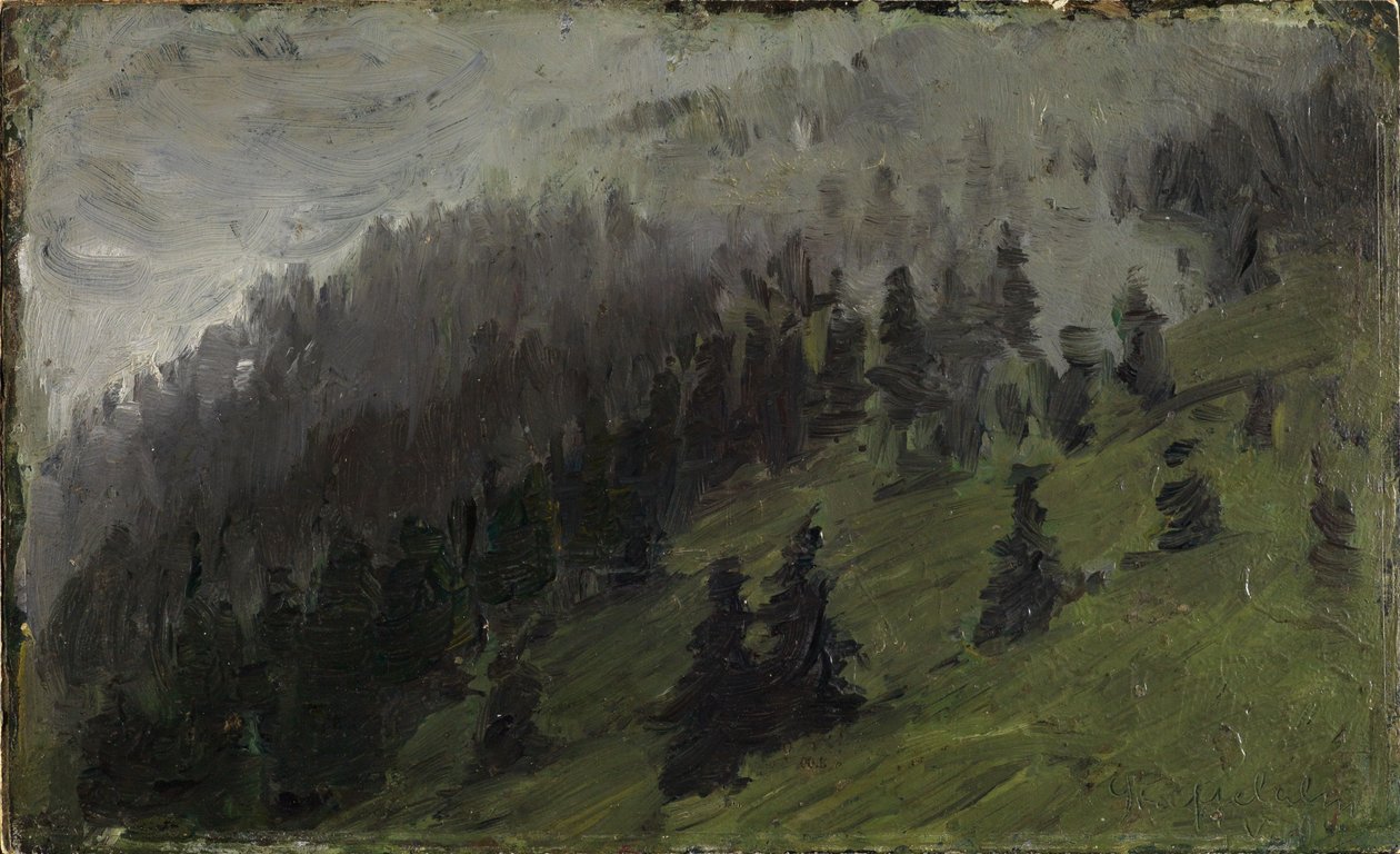Niebla entre abetos de Franz Marc