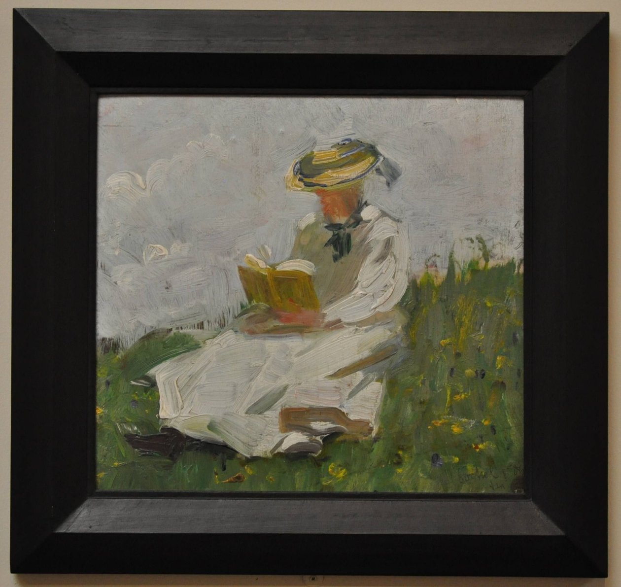 Mujer leyendo en el verde de Franz Marc