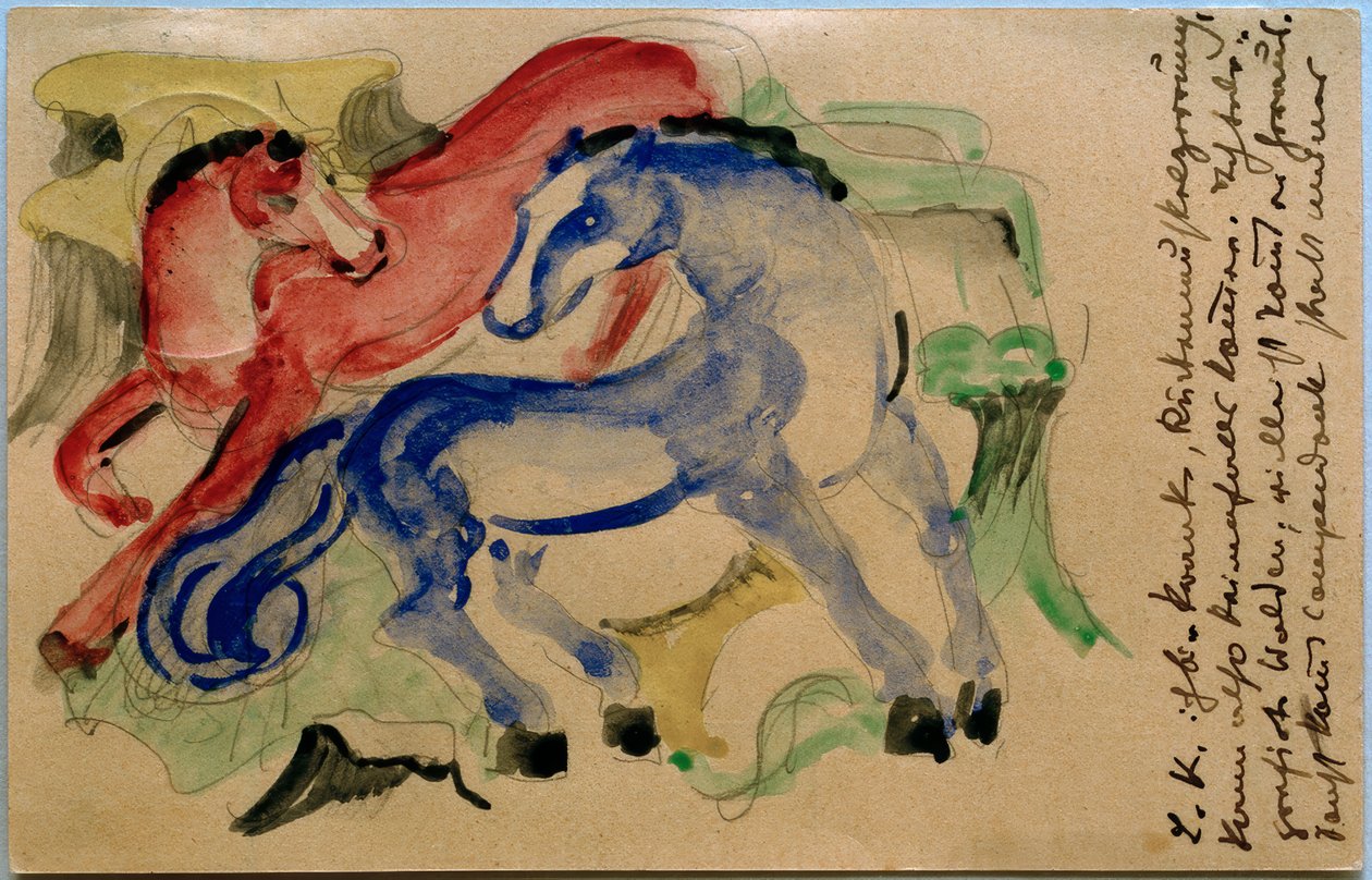 Caballo rojo y azul de Franz Marc