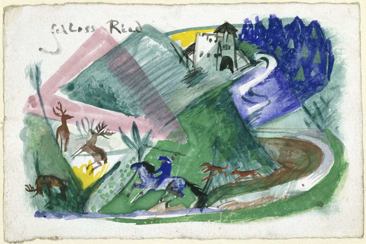 Castillo de Ried (postal a Else Lasker-Schüler) de Franz Marc