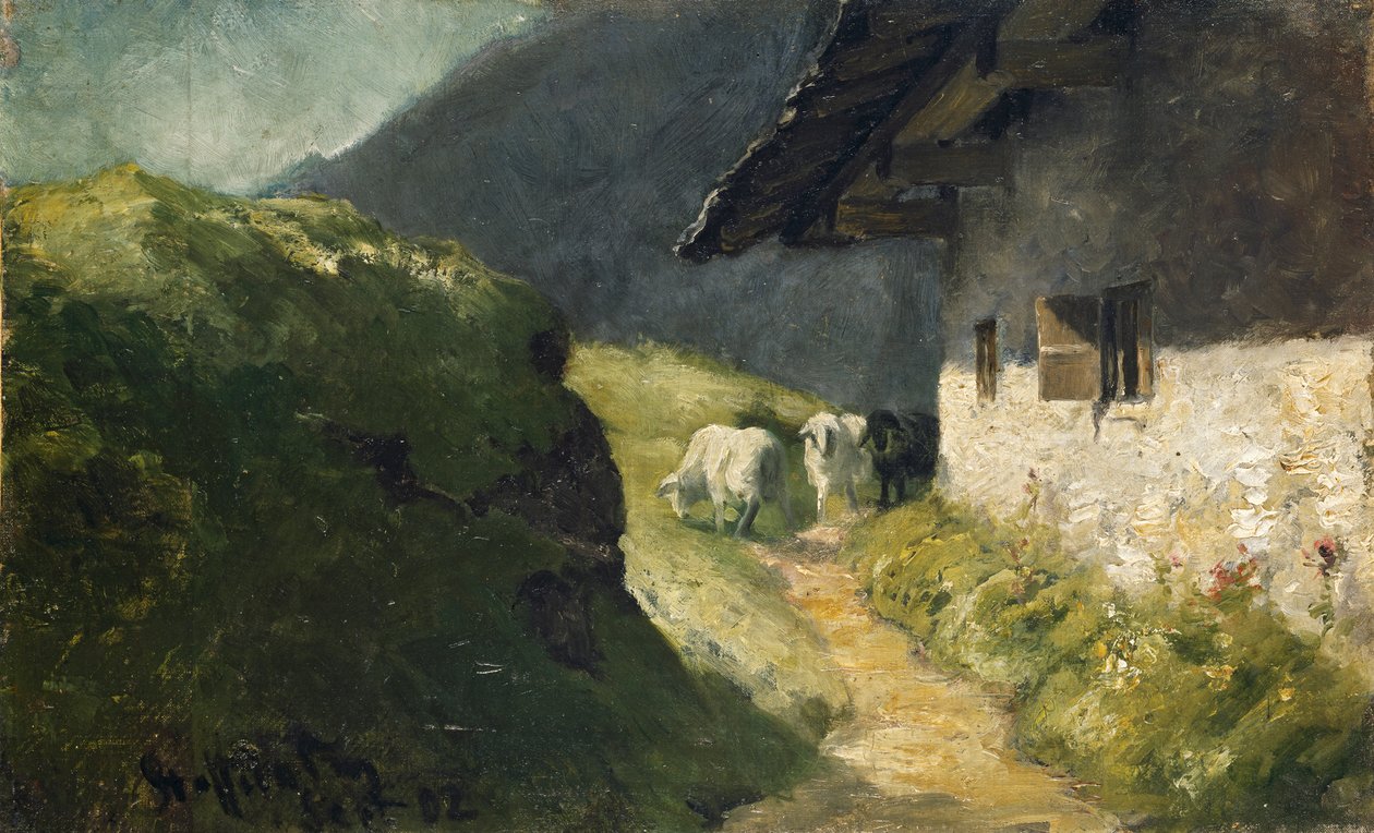 Staffelalm (II) con ovejas de Franz Marc
