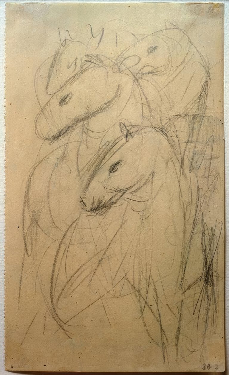 La torre de los caballos azules de Franz Marc