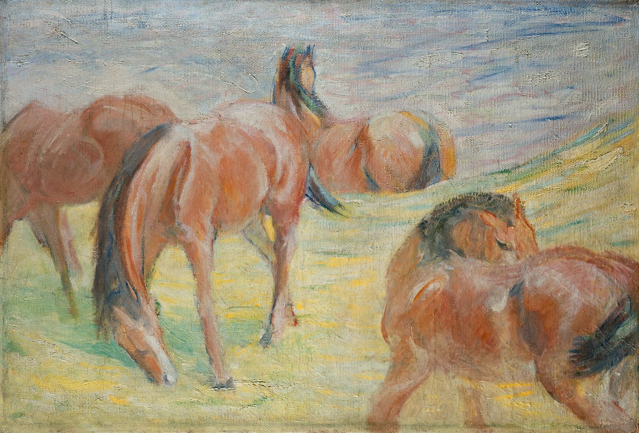 Caballos pastando I de Franz Marc