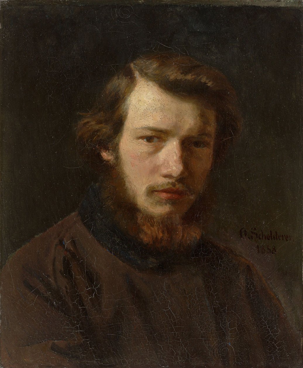 Autorretrato a los 24 años, 1858 de Franz Otto Scholderer