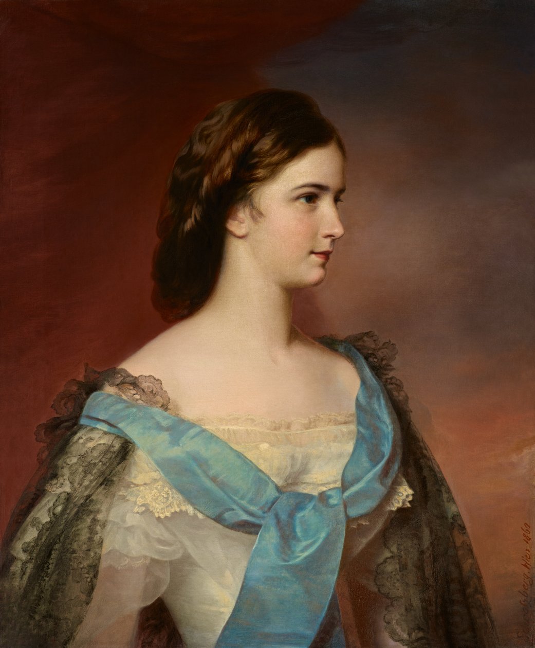 Alemán: Retrato de la emperatriz Elisabeth de Austria (1837-1898) Retrato de la emperatriz Elisabeth de Austria (1837-1898) de Franz Schrotzberg