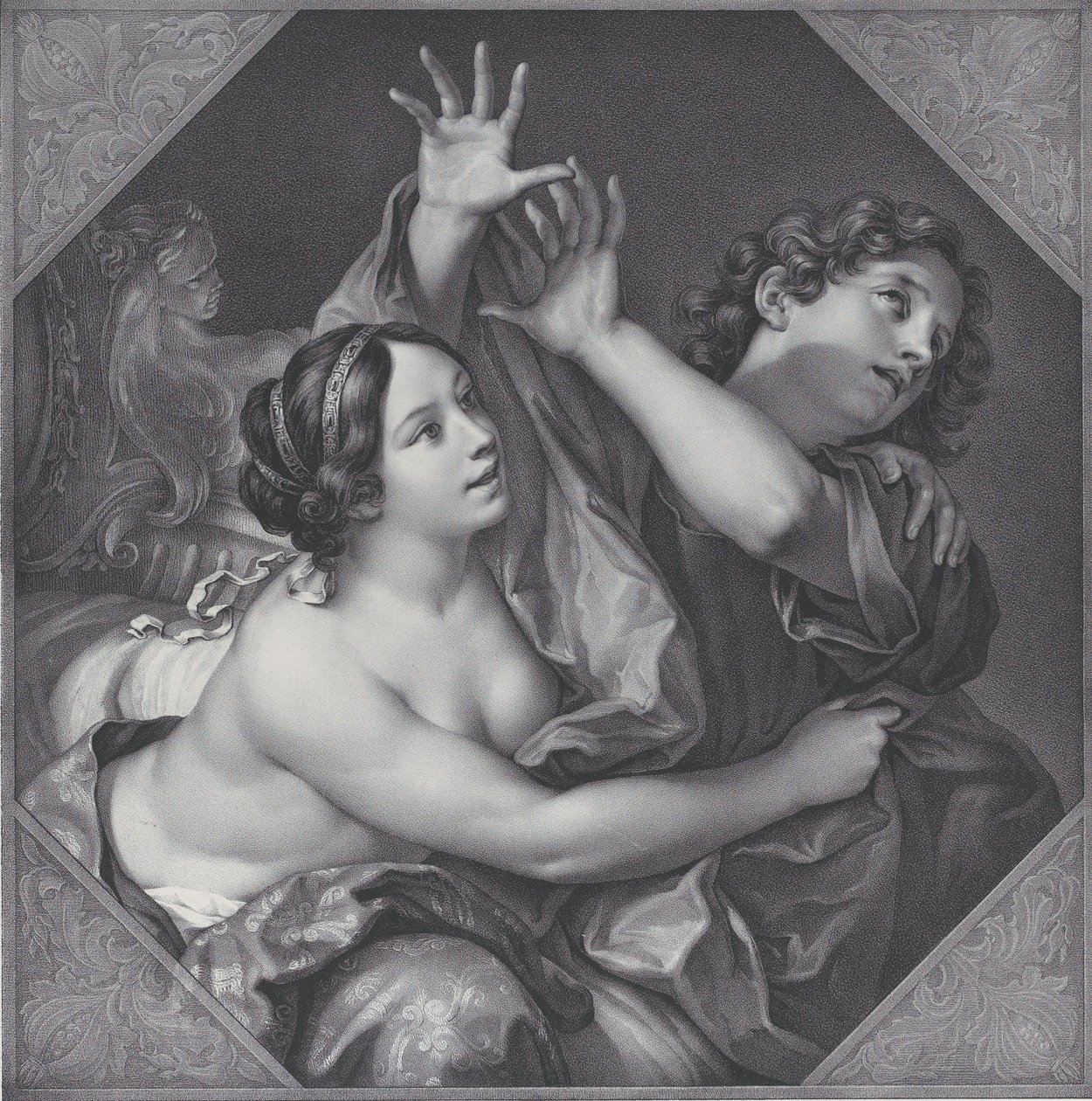 José y la esposa de Potifar, 1837 de Franz Seraph Hanfstaengl