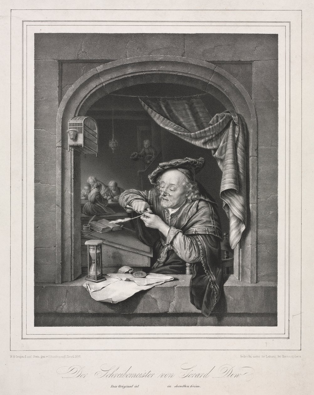 El maestro de escritura de la vieja escuela, 1836 de Franz Seraph Hanfstaengl