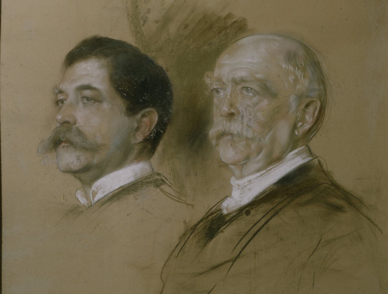 Otto von Bismarck y su hijo Herbert, Secretario de Estado de la Oficina de Asuntos Exteriores de 1860-90, 1892 de Franz Seraph von Lenbach