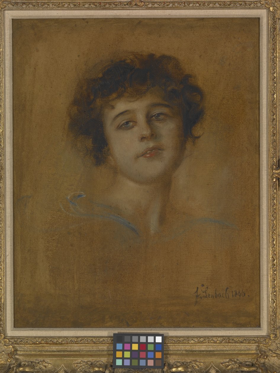 Retrato de una joven (óleo sobre lienzo) de Franz Seraph von Lenbach