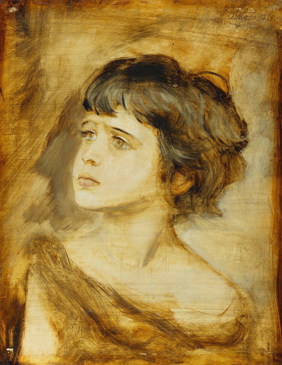 La cabeza de una niña, 1879 de Franz Seraph von Lenbach