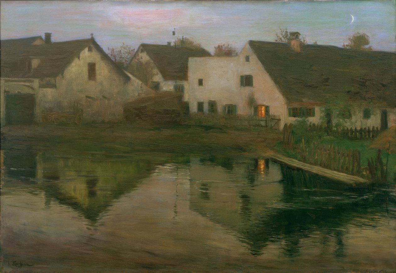 Tarde en el pueblo de Franz Skarbina
