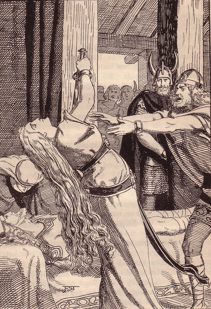 Ilustración para La Edda: Dioses y Héroes Germánicos por Hans von Wolzogen de Franz Stassen