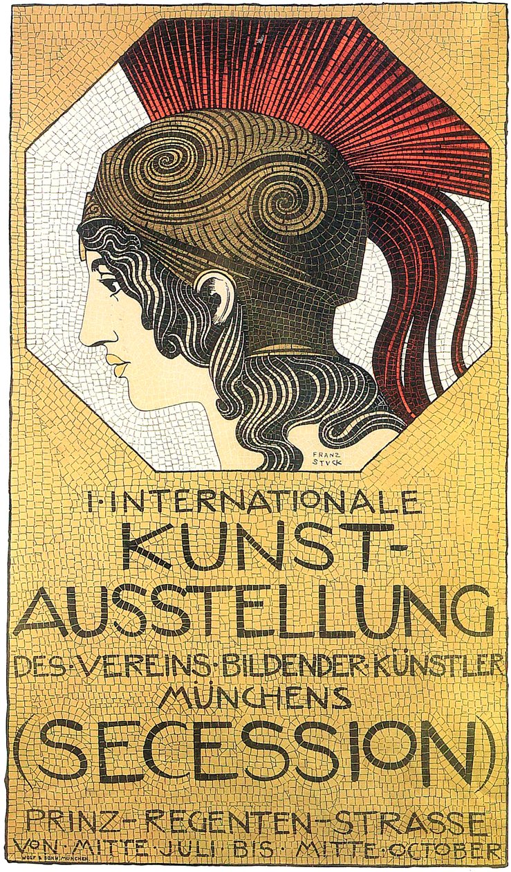 Cartel para la primera exposición internacional de arte, Secesión, 1893 de Franz Stuck Ritter von
